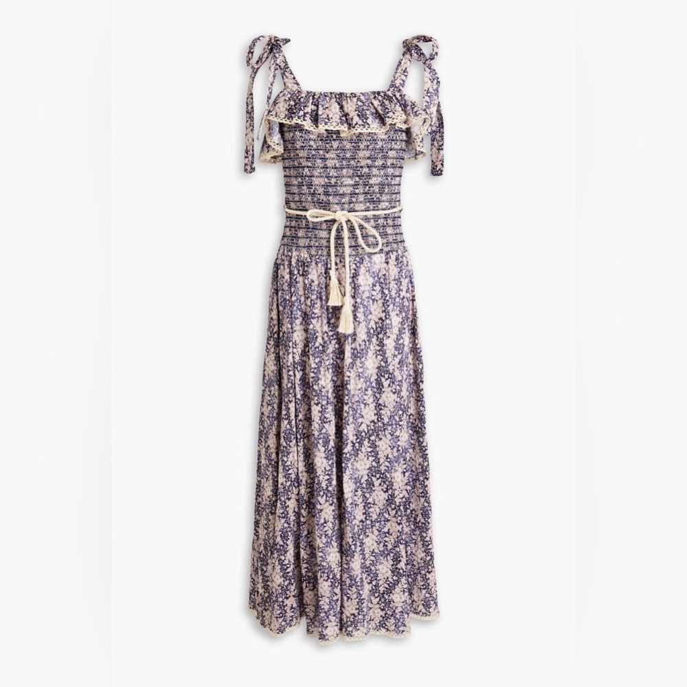 Zimmermann Shirred floral midi Dress